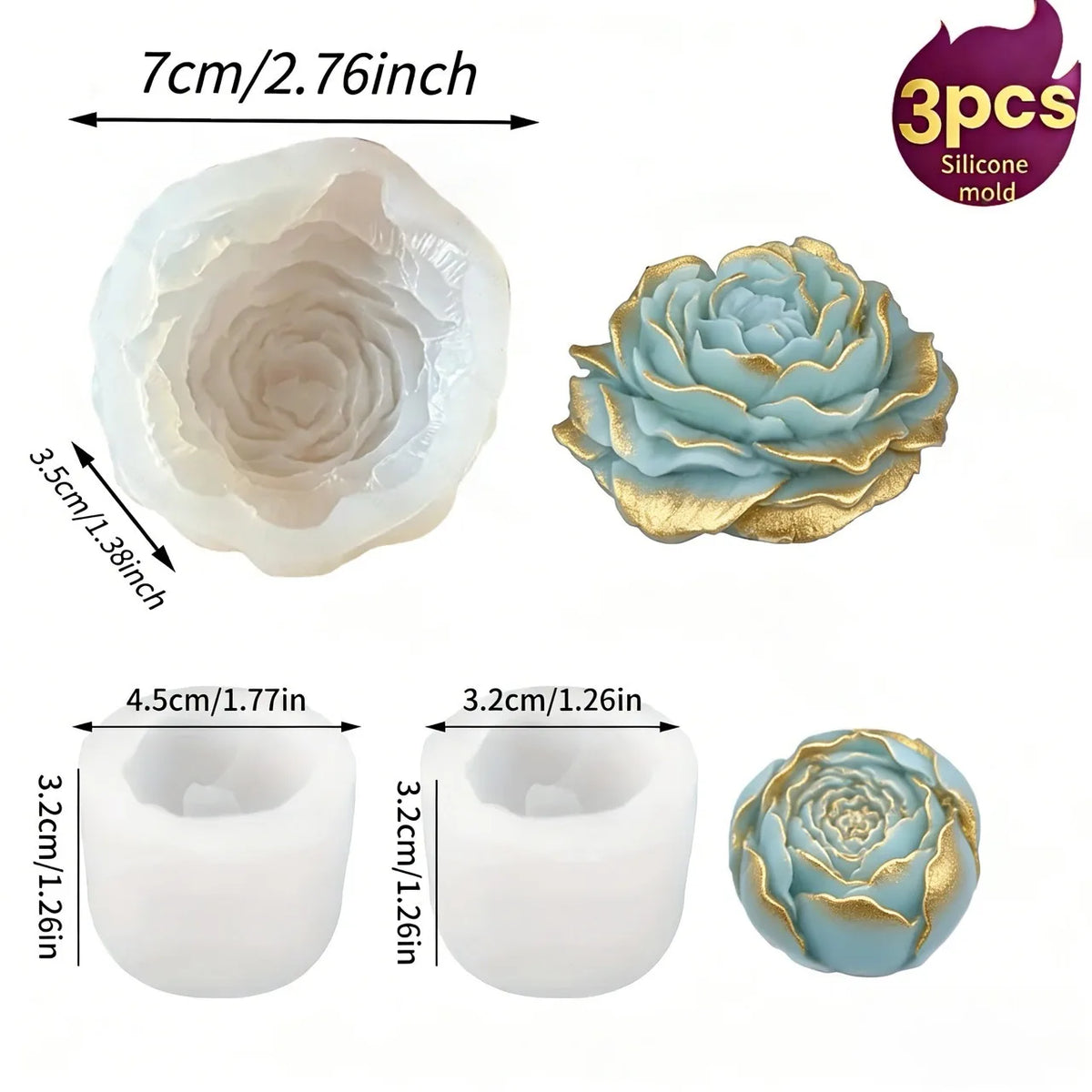 Silicone Bowknot Flower Mold, 1pc, Flexible and Reusable for Chocolate, Fondant, Cake and Cupcake Decorating
