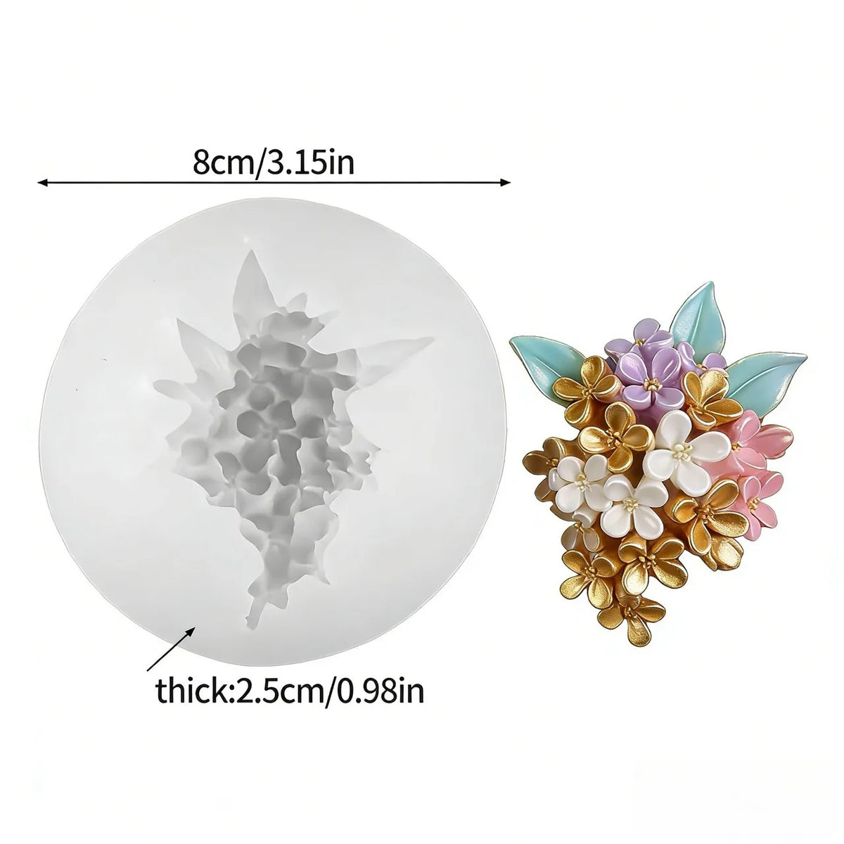 Silicone Bowknot Flower Mold, 1pc, Flexible and Reusable for Chocolate, Fondant, Cake and Cupcake Decorating