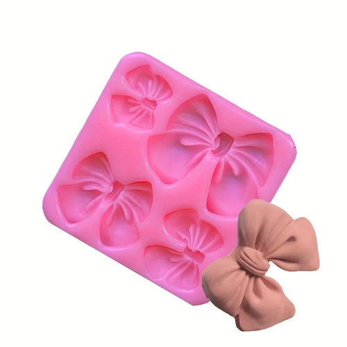 Silicone Bowknot Flower Mold, 1pc, Flexible and Reusable for Chocolate, Fondant, Cake and Cupcake Decorating