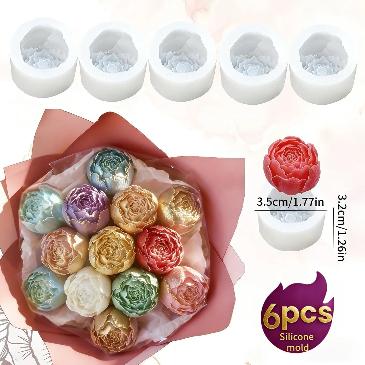 Silicone Bowknot Flower Mold, 1pc, Flexible and Reusable for Chocolate, Fondant, Cake and Cupcake Decorating