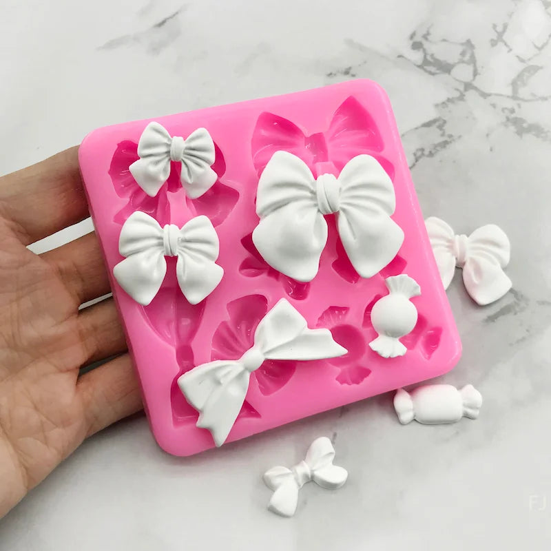 Faralicious Coquette Bow Mold - Cute Mini Bow Silicone Mold for Resin, Cake Decor