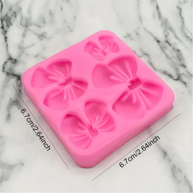 Silicone Bowknot Flower Mold, 1pc, Flexible and Reusable for Chocolate, Fondant, Cake and Cupcake Decorating