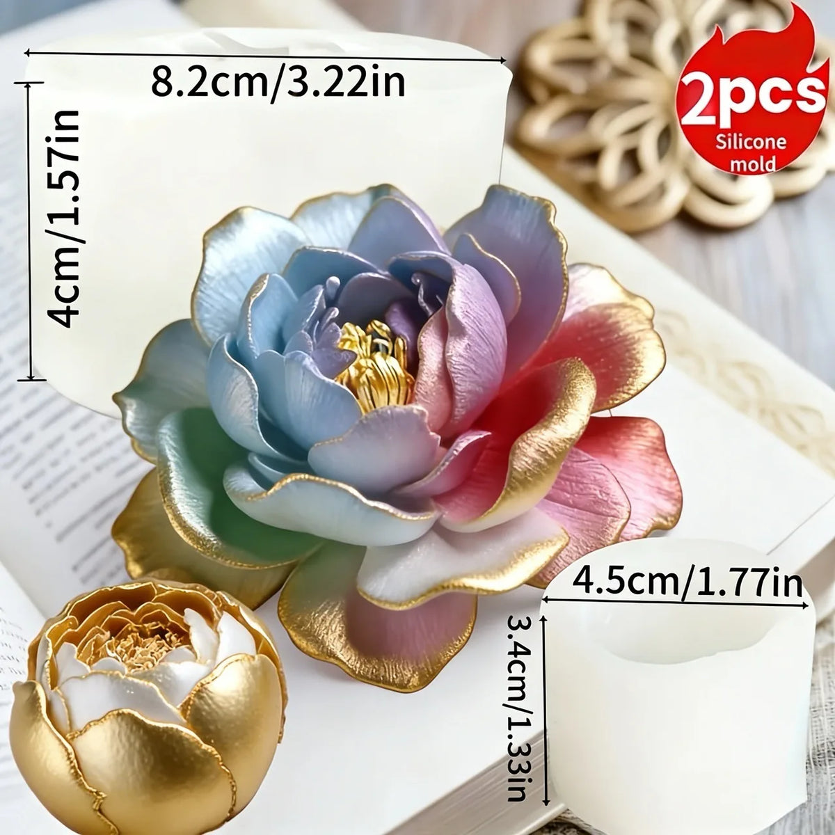 Silicone Bowknot Flower Mold, 1pc, Flexible and Reusable for Chocolate, Fondant, Cake and Cupcake Decorating